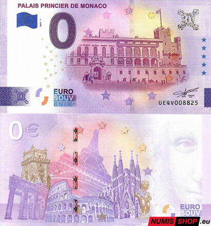 Francúzsko - 0 euro souvenir - Palais Princier de Monaco