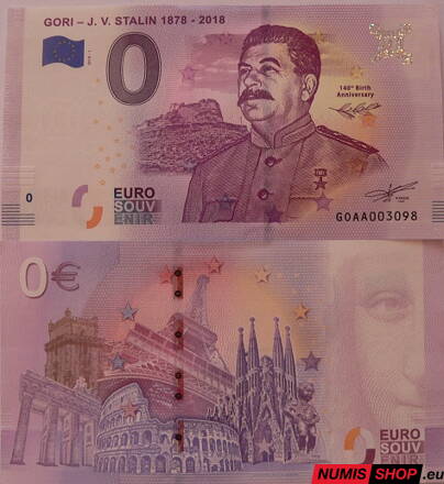 Gruzínsko - 0 euro souvenir - Stalin 1878 - 2018