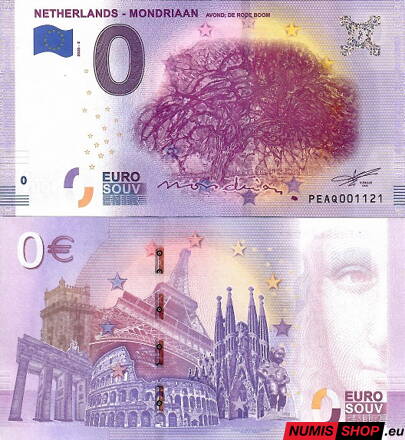 Holandsko - 0 euro souvenir - Netherlands - Mondriaan