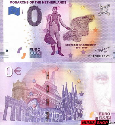 Holandsko - 0 euro souvenir - Monarchs of the Netherlads - Lodewijk Napoleon