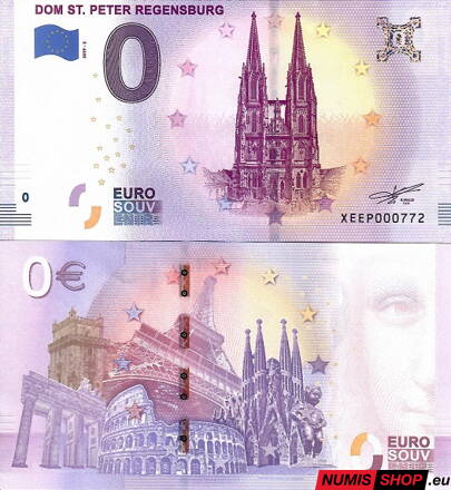 Nemecko - 0 euro souvenir - Dom St. Peter - Regensburg