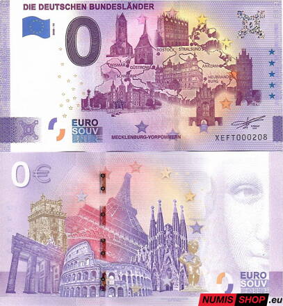 Nemecko - 0 euro souvenir - Die Deutschen Bundeslander - Mecklenburg-Vorpommern