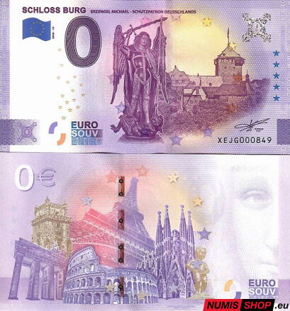 Nemecko - 0 euro souvenir - Schloss Burg - Erzengel Michael 