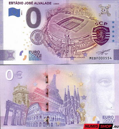 Portugalsko - 0 euro souvenir - Estádio José Alvalade - Lisboa