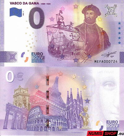 Portugalsko - 0 euro souvenir - Vasco de Gama