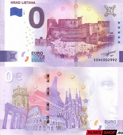 Slovensko - 0 euro souvenir - Hrad Lietava