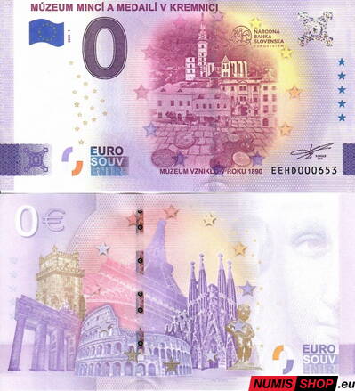 Slovensko - 0 euro souvenir - Múzeum mincí a medailí v Kremnici