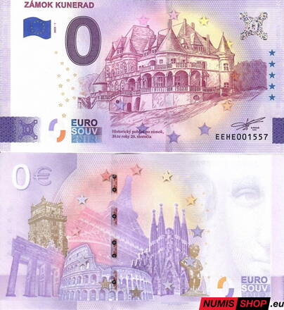 Slovensko - 0 euro souvenir - Zámok Kunerád