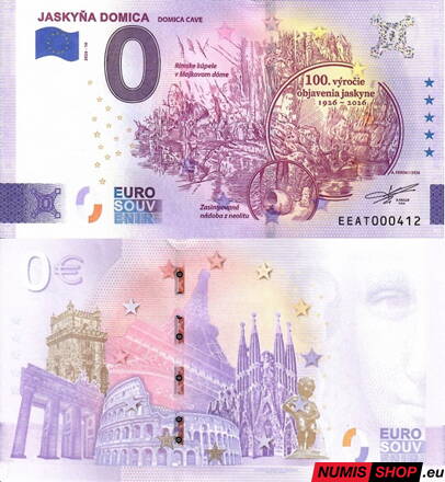 Slovensko - 0 euro souvenir - Jaskyňa Domica