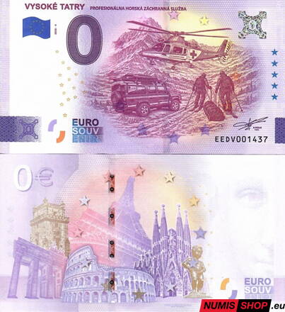 Slovensko - 0 euro souvenir - Vysoké Tatry - Profesionálna Horská záchranná služba