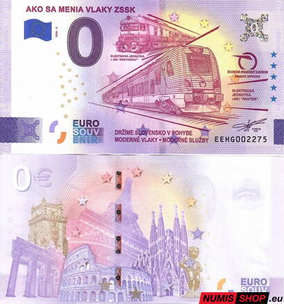 Slovensko - 0 euro souvenir - Ako sa menia vlaky ZSSK II. - Pantograf - Panter