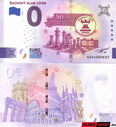 Slovensko - 0 euro souvenir - Šachový klub Cífer