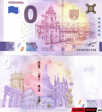Slovensko - 0 euro souvenir - Prievidza 2026 - zlatá prítlač