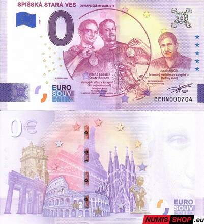 Slovensko - 0 euro souvenir - Spišská Stará Ves - Olympijskí medailisti