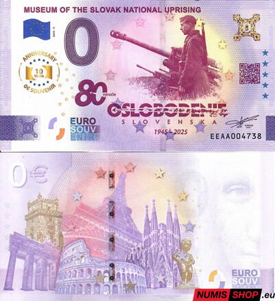 Slovensko - 0 euro souvenir - Museum of the Slovak National Uprising 2025 - oslobodenie - anniversary