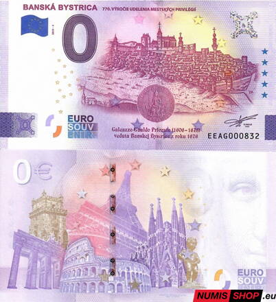 Slovensko - 0 euro souvenir - Banská Bystrica - udelenie mestských privilégií