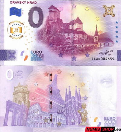 Slovensko - 0 euro souvenir - Oravský hrad 2025 - anniversary