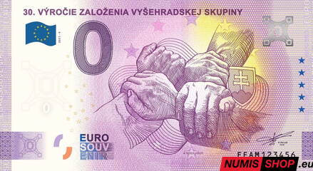 Slovensko - 0 euro souvenir - 30. výročie založenia Vyšehradskej skupiny