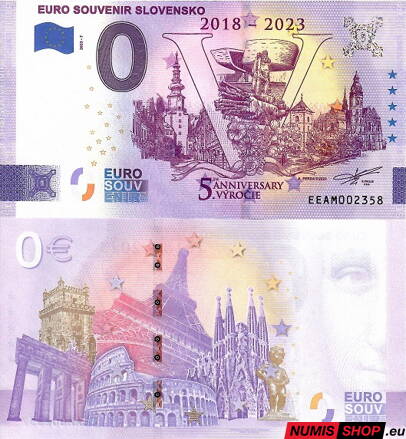 Slovensko - 0 euro souvenir - Euro Souvenir Slovensko - 5. výročie
