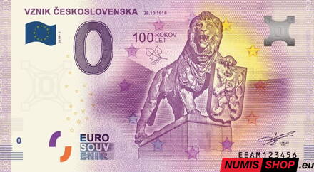 Slovensko - 0 euro souvenir - Vznik Československa