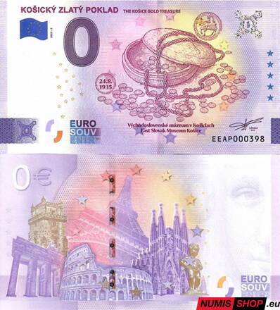 Slovensko - 0 euro souvenir - Košický zlatý poklad