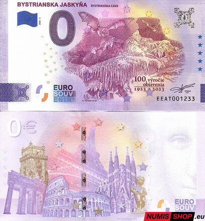 Slovensko - 0 euro souvenir - Bystrianska jaskyňa