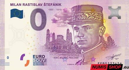 Slovensko - 0 euro souvenir - M. R. Štefánik - legionárske vydanie