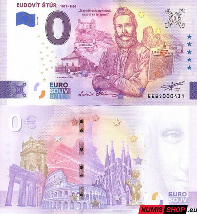 Slovensko - 0 euro souvenir - Ľudovít Štúr