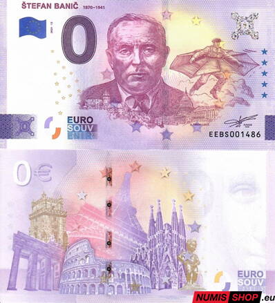 Slovensko - 0 euro souvenir - Štefan Banič