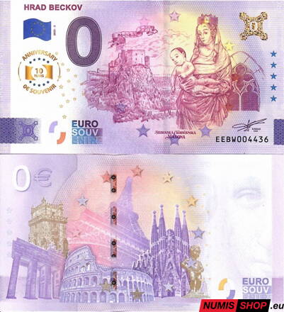 Slovensko - 0 euro souvenir - Hrad Beckov 2025 - anniversary