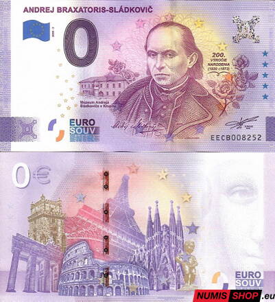 Slovensko - 0 euro souvenir -  Andrej Sládkovič - nový dizajn