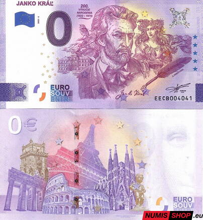 Slovensko - 0 euro souvenir - Janko Kráľ