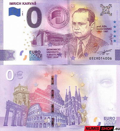 Slovensko - 0 euro souvenir - Imrich Karvaš - anniversary