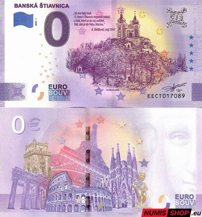 Slovensko - 0 euro souvenir - Banská Štiavnica - anniversary