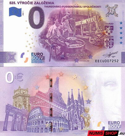 Slovensko - 0 euro souvenir - Thurzovsko-fuggerovská spoločnosť - nový dizajn