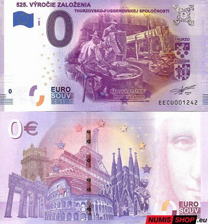 Slovensko - 0 euro souvenir - Thurzovsko-fuggerovská spoločnosť - starý dizajn