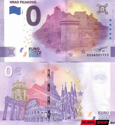 Slovensko - 0 euro souvenir - Hrad Fiľakovo - anniversary