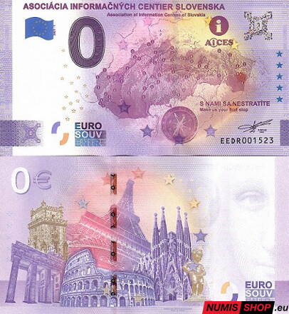 Slovensko - 0 euro souvenir - Asociácia informačných centier Slovenska