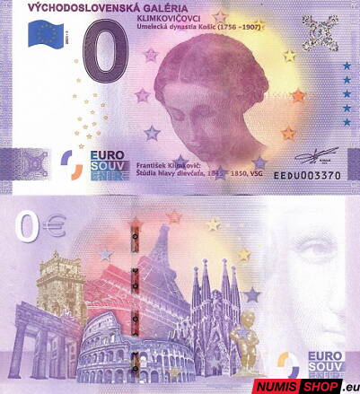 Slovensko - 0 euro souvenir - Východoslovenská galéria - Klimkovičovci