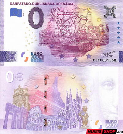 Slovensko - 0 euro souvenir - Karpatsko-duklianska operácia