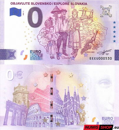 Slovensko - 0 euro souvenir - Objavujte Slovensko / Explore Slovakia - Viničné