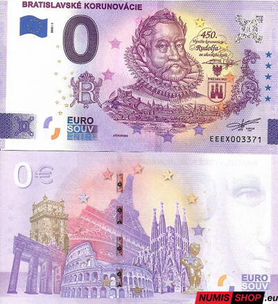 Slovensko - 0 euro souvenir - Bratislavské korunovácie - Rudolf II.
