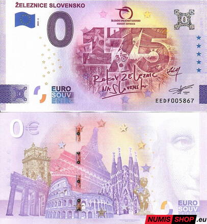 Slovensko - 0 euro souvenir - Železnice Slovensko