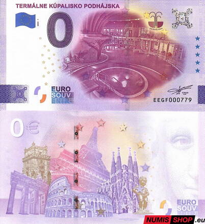 Slovensko - 0 euro souvenir - Termálne kúpalisko Podhájska