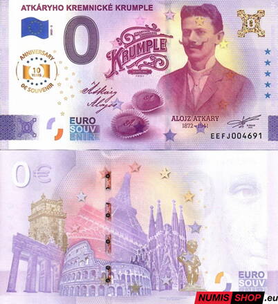 Slovensko - 0 euro souvenir - Atkáryho Kremnické krumple - anniversary