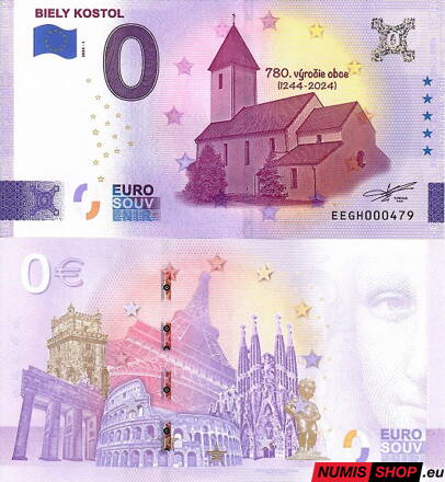 Slovensko - 0 euro souvenir - Biely Kostol