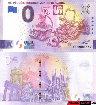 Slovensko - 0 euro souvenir - Robocup Junior Slovakia