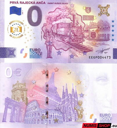 Slovensko - 0 euro souvenir - Prvá Rajecká Anča - anniversary