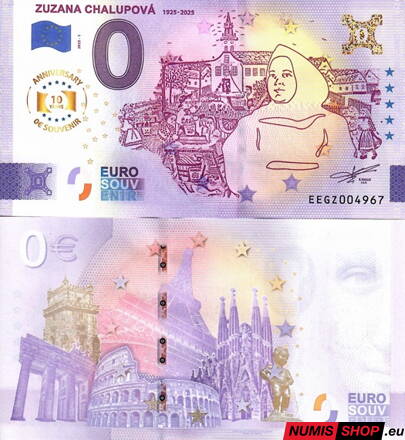 Slovensko - 0 euro souvenir - Zuzana Chalupová - anniversary