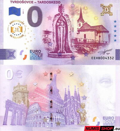 Slovensko - 0 euro souvenir - Tvrdošovce - Tardoskedd - anniversary